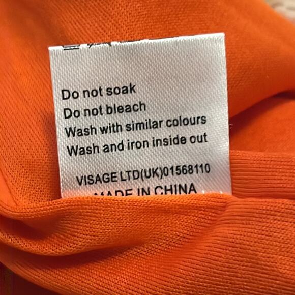 Fashion Union Orange Mini Slip Dress Thin Straps V-Neck Women’s size Small - Picture 15 of 16